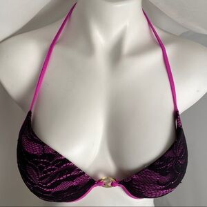 Victoria’s Secret PINK purple and black bikini top M
